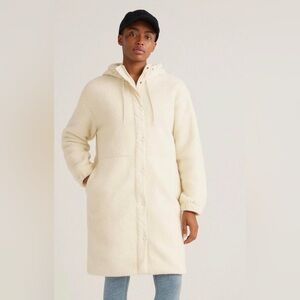 NWT Quince Women's Long Hooded Sherpa Jacket, XS Cream